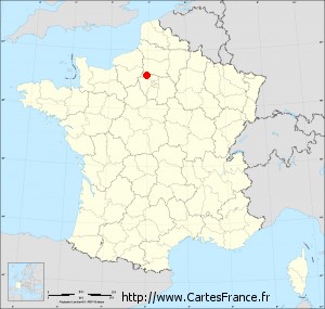 Fond de carte administrative de Le Perchay petit format